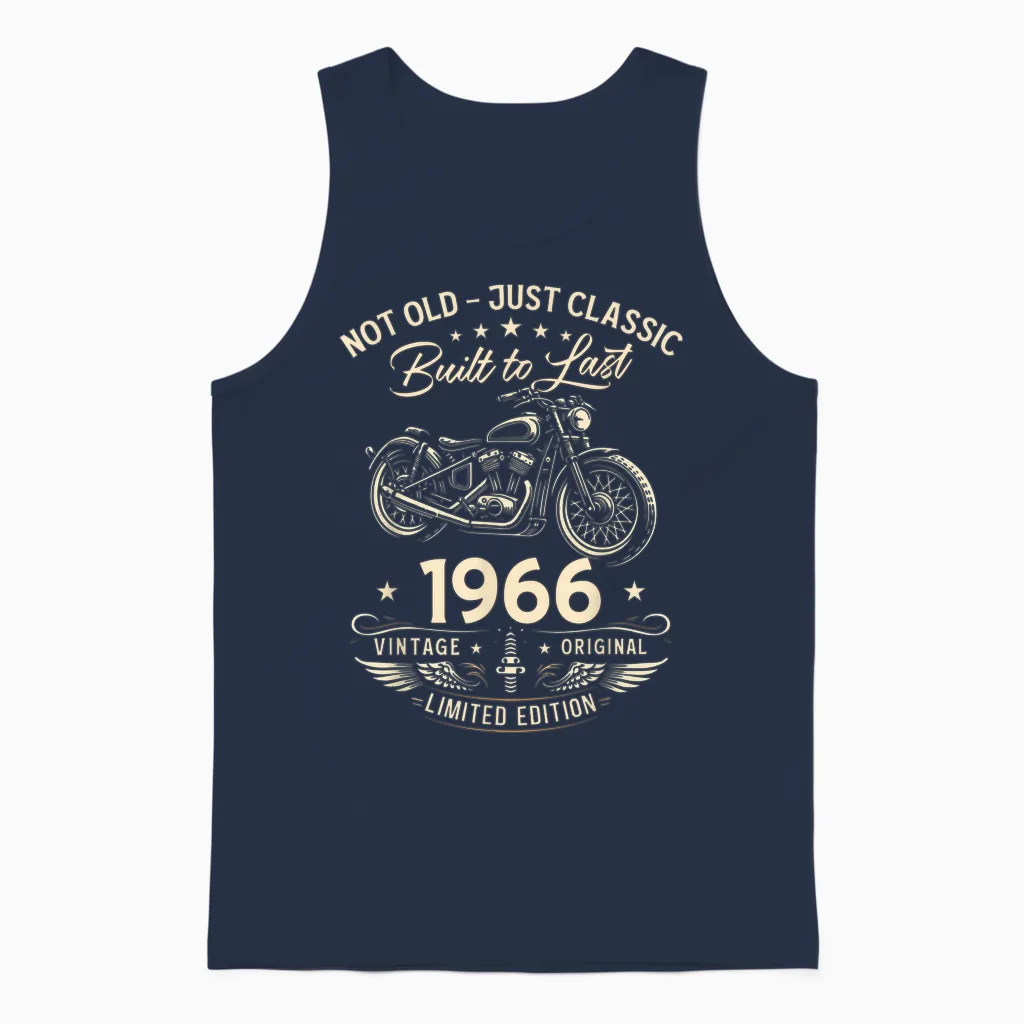 60. Geburtstag Mann Geschenk Motorrad Motorradfahrer 1966 Unisex Tank Top in Navy