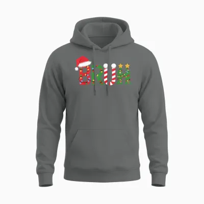 Christmas Shirts for Kids Boys Bruh Funny Christmas Women Unisex Hoodie - Graphite Heather