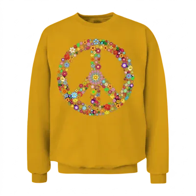 Peace Sign Peace Unisex Sweatshirt - Gold