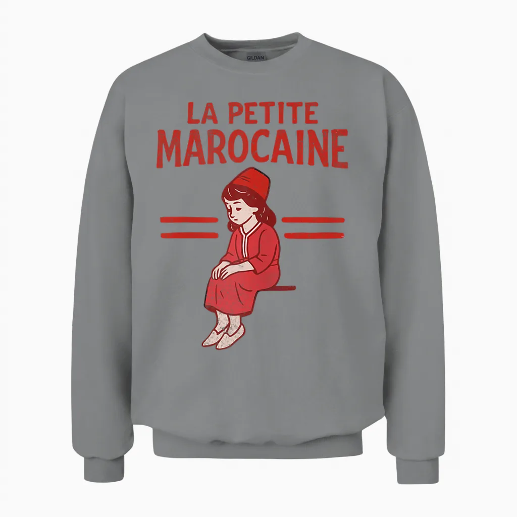 La Petite Marocain Moroccan Girl Gift Woman Morocco Unisex Sweatshirt in Sport Grey