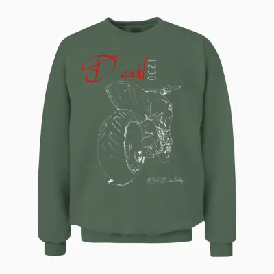 Ducati Diavel 1200 Biker, Motorcycle, Italian Unisex Sweatshirt - Military Green