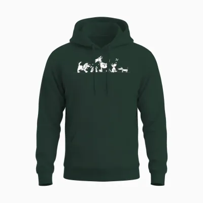 Lustiges Hunde Motiv Mit Cartoon Hunden Für Hundeliebhaber Unisex Hoodie - Forest