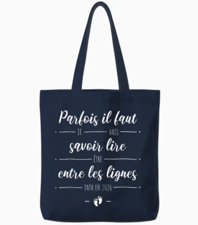 I Will Be Dad 2026 - Funny Pregnancy Announcement and Surprise Tote Bags - Navy