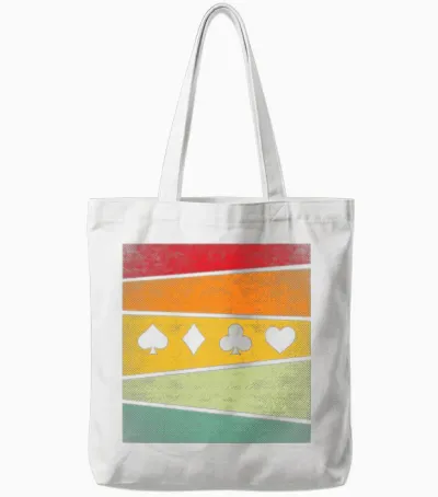 Poker Retro Tote Bags - White