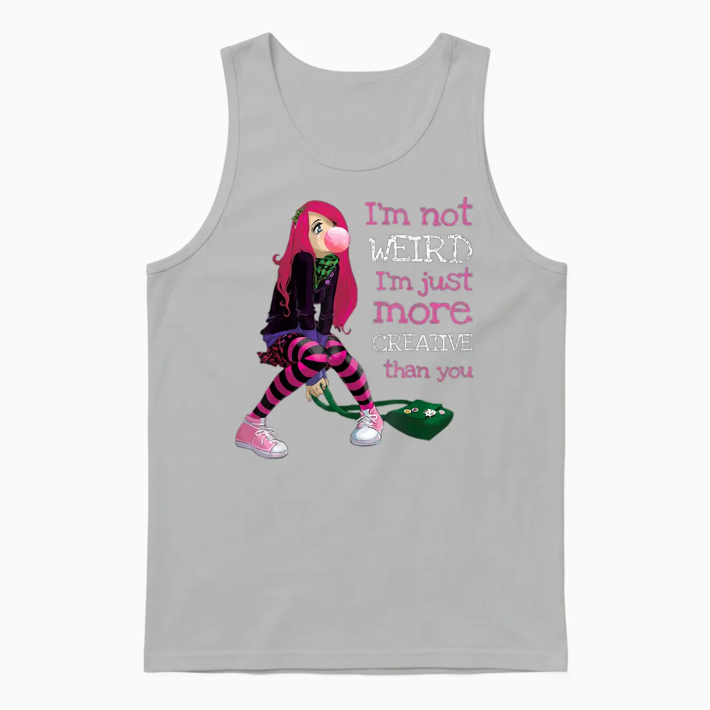 Kawaii Anime Girl Kawaii Clothes Anime Clothing Goth Girl Unisex Tank Top in Ash