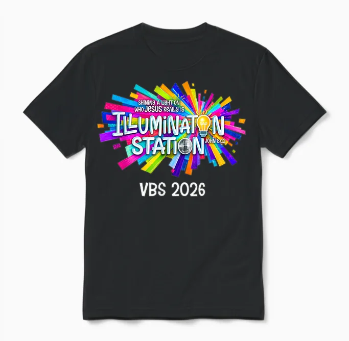 Illumination Station Vbs 2026 Bible Jesus Christian Lights Unisex T-Shirt in Black