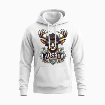 Lausbua Shirt Kinder Trachtenshirt Herren Lederhose Trachten Unisex Hoodie - White