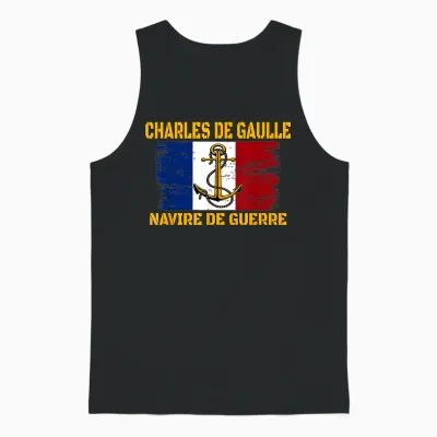 Charles De Gaulle R91 Nuclear Aircraft Carrier Father Grandfather Unisex Tank Top - Black
