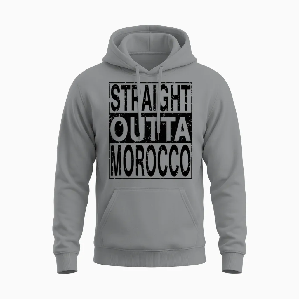 Morocco Straight Outta Morocco Unisex Hoodie in Sport Grey
