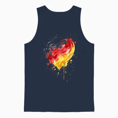 Deutschland Herz Mit Der Deutschen Flagge Germany Unisex Tank Top - Navy