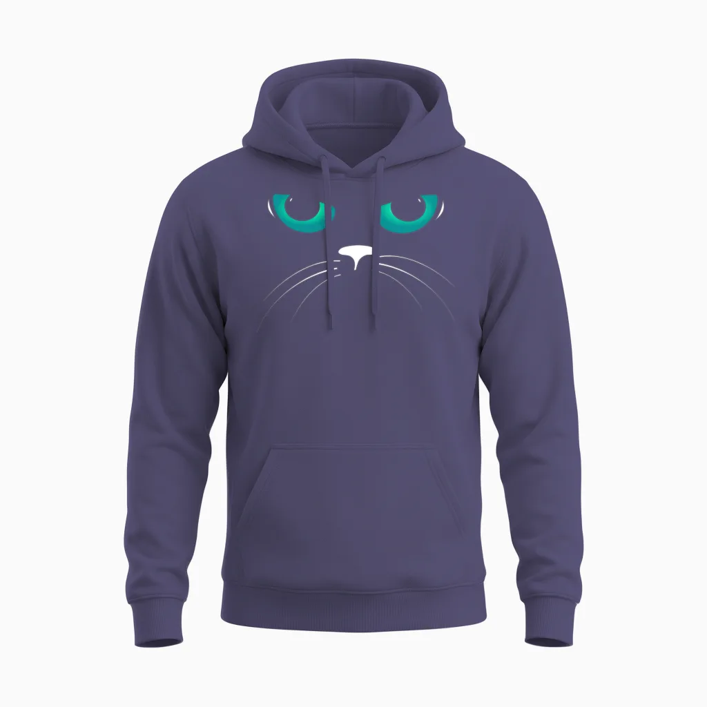 Cats Eyes Funny - Cat Lovers Unisex Hoodie in Heather Sport Dark Navy