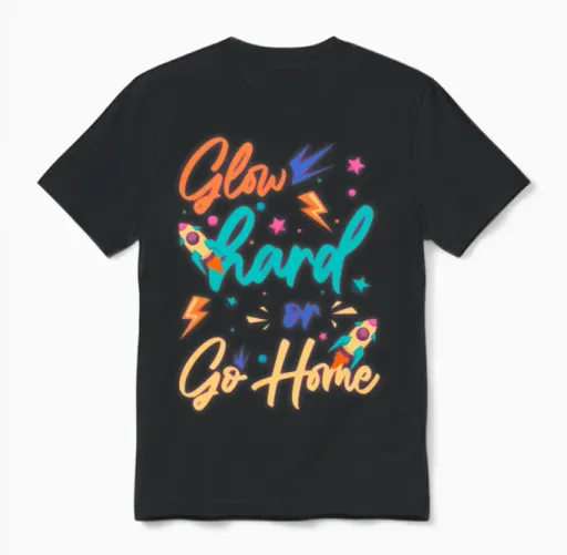 Retro Cool Neon Unisex T-Shirt - Black