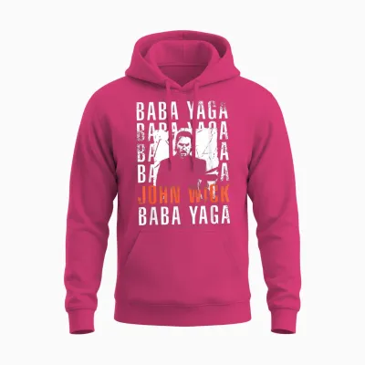 John Wick Baba Yaga Repeating Text & Photo Action Movie Unisex Hoodie - Heliconia