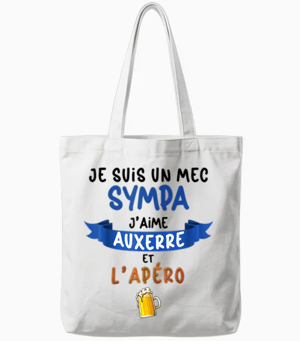 Je Suis Un Guy Nice J'aime Auxerre Et L'apéro Foot Auxerre Tote Bags in White