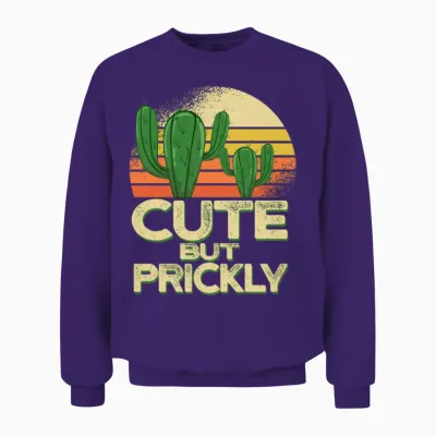 Funny Cactus Unisex Sweatshirt - Purple