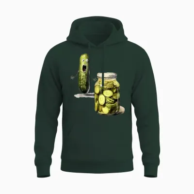 Funny Pickle Surprise a Cucumber and a Jar of Sliced Pickles Unisex Hoodie - Forest