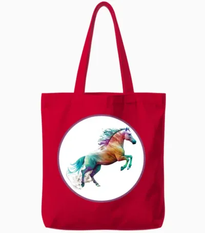 Horse: Running Tote Bags - Red