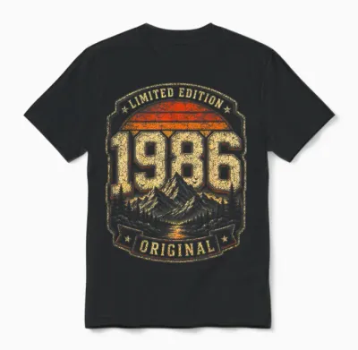 40. Geburtstag Mann Frau 40 Jahre 1986 Deko Geschenk Lustig Unisex T-Shirt - Black