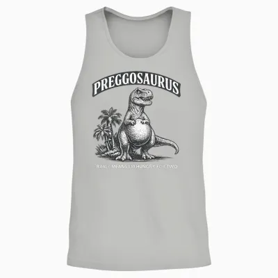 Preggosaurus Lustig Schwangere Dinosaurier Meme Schwangerschaft Raunchy Unisex Tank Top - Ash