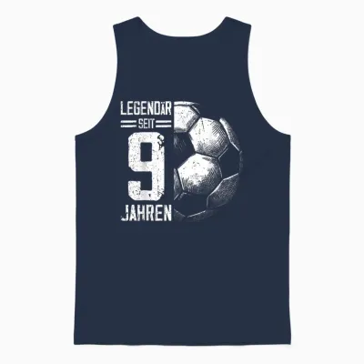 9th Birthday Retro Football Player 9 Years Boy Unisex Tank Top - Navy