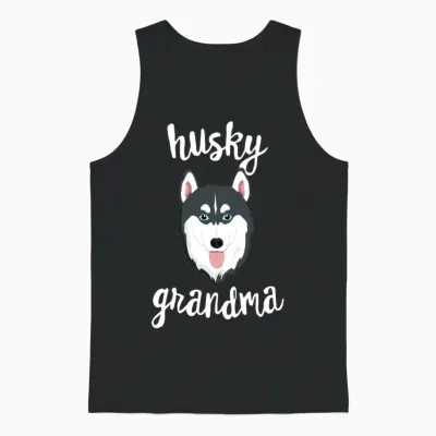 Siberian Husky Grandma Pawma Dog Grandparents Unisex Tank Top - Black