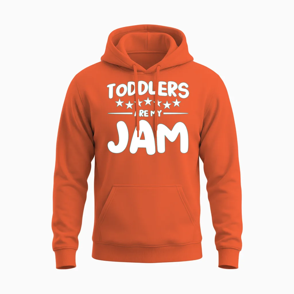 Toddlers Are My Jam Daycare Provider Childcare Unisex Hoodie in Orange