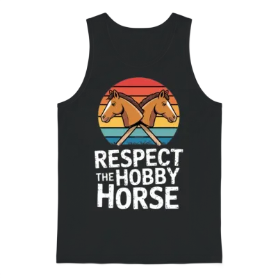 Respect the Hobby Horse Unisex Tank Top - Black