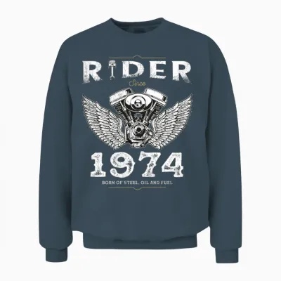 Rider Since 1974 - 51 Years, Fueled by Freedom Unisex Sweatshirt - Dark Heather