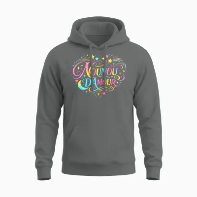 Cadeau Nounou D'amour Original Merci Nourrice Babysitter Unisex Hoodie - Graphite Heather