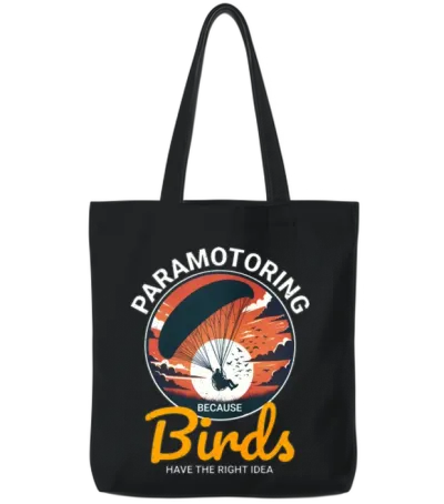 Paramotor Pilot Paramotoring Powered Paraglider Tote Bags - Black
