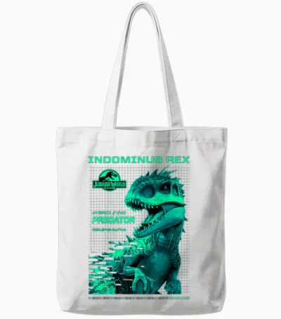 Jurassic World Indominus Rex Hybrid Predator T-Shirt Small Tote Bags - White