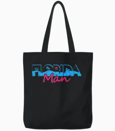 Retro Florida Man Vice Tote Bags - Black