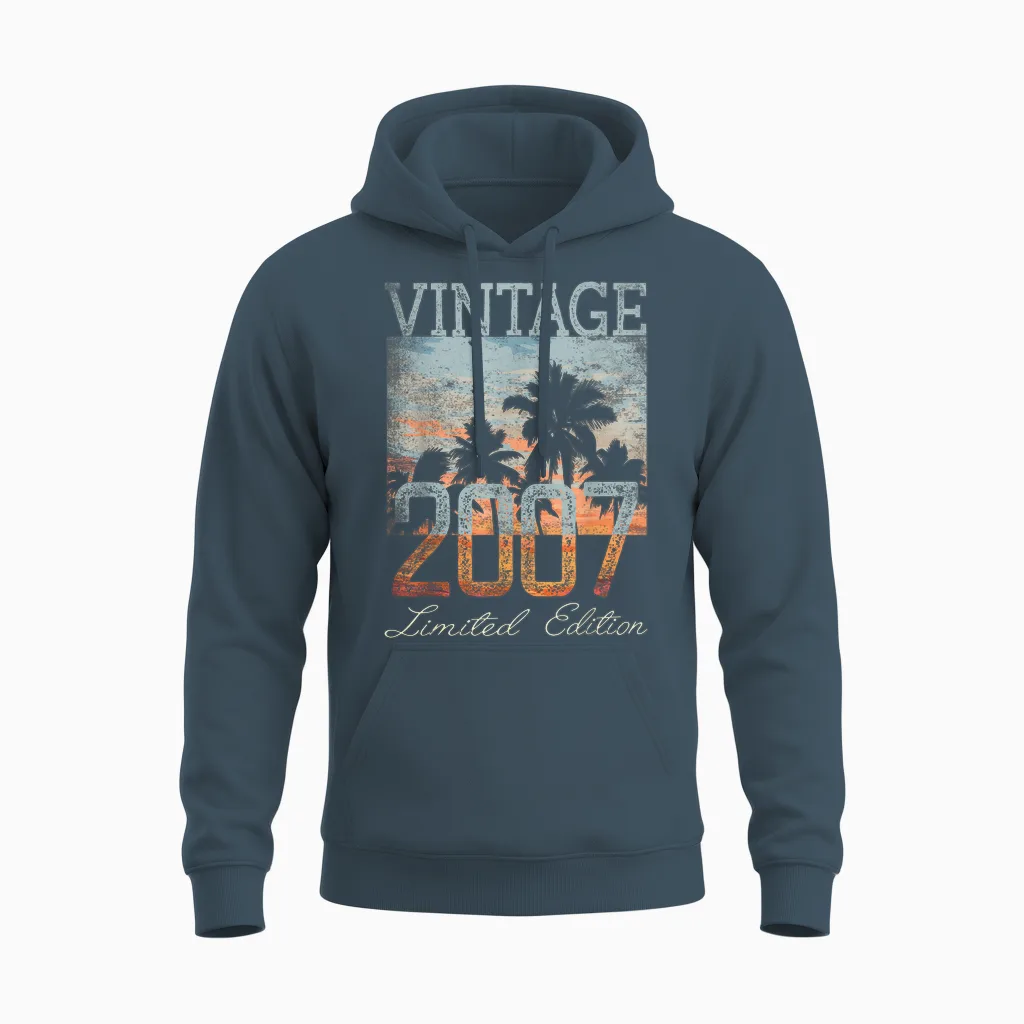 Vintage 2007 Limited Edition 18th Birthday 18 Year Old Gifts Unisex Hoodie in Dark Heather