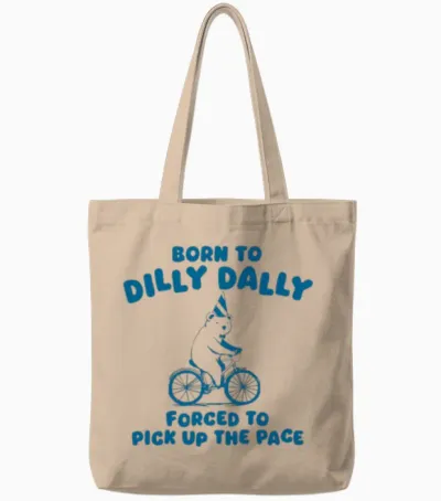 Born to Funny Retro Bear Tote Bags - Natural
