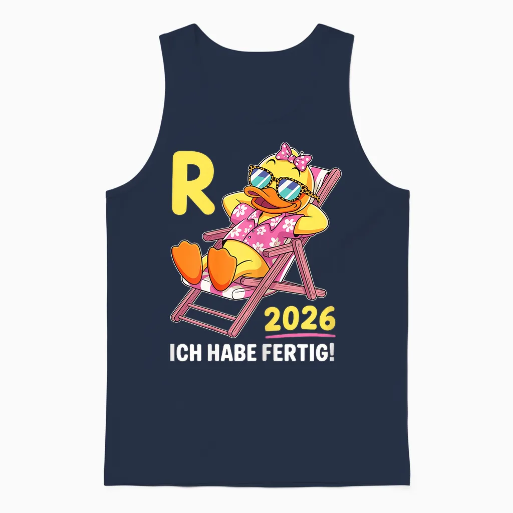Duck I Have Ready Retirement Woman Retirement 2026 Unisex Tank Top in Navy