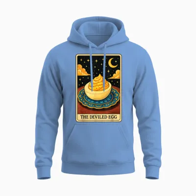 The Deviled Egg Tarot Card Unisex Hoodie - Carolina Blue