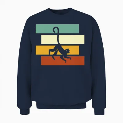 Monkey Retro Unisex Sweatshirt - Navy