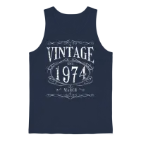 Vintage Since April 1974 - Birthday Present Unisex Tank Top - Navy – 1