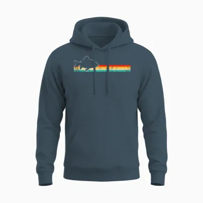 Fish Retro Unisex Hoodie - Dark Heather