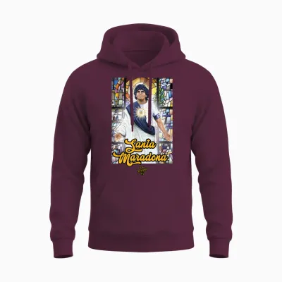 Santa Maradona Unisex Hoodie - Maroon
