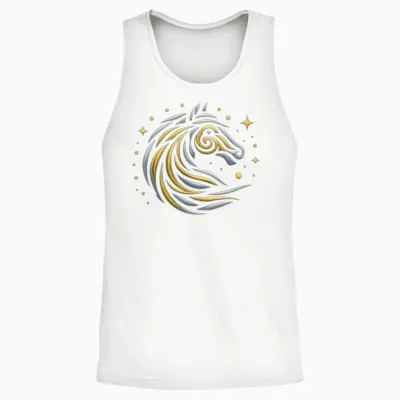 Celestial Horse Glyph Unisex Tank Top - White