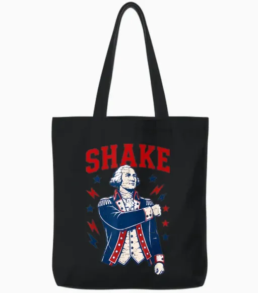 Funny Shake and Bake 4th of July Couple Matching Tote Bags - Black