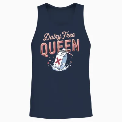 Dairy Free Queen Milk Dairy Allergy Lactose Intole Unisex Tank Top - Navy