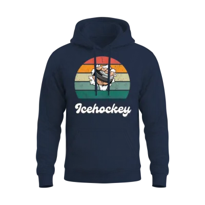 Retro Hockey Legend Unisex Hoodie - Navy
