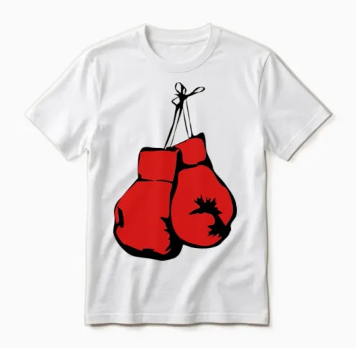 Hanging Boxing Gloves & Mma Unisex T-Shirt in White