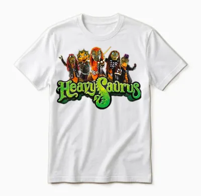 Heavysaurus Metal Merch Unisex T-Shirt - White