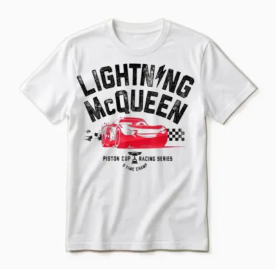Disney Pixar Cars 3 Flash Mcqueen Ready Graphic T-Shirt, White, S Unisex T-Shirt - White