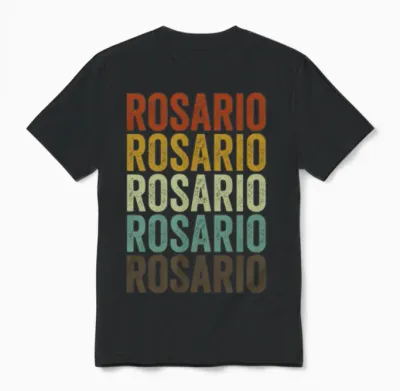 Rosario Argentina Retro Vintage Unisex T-Shirt - Black