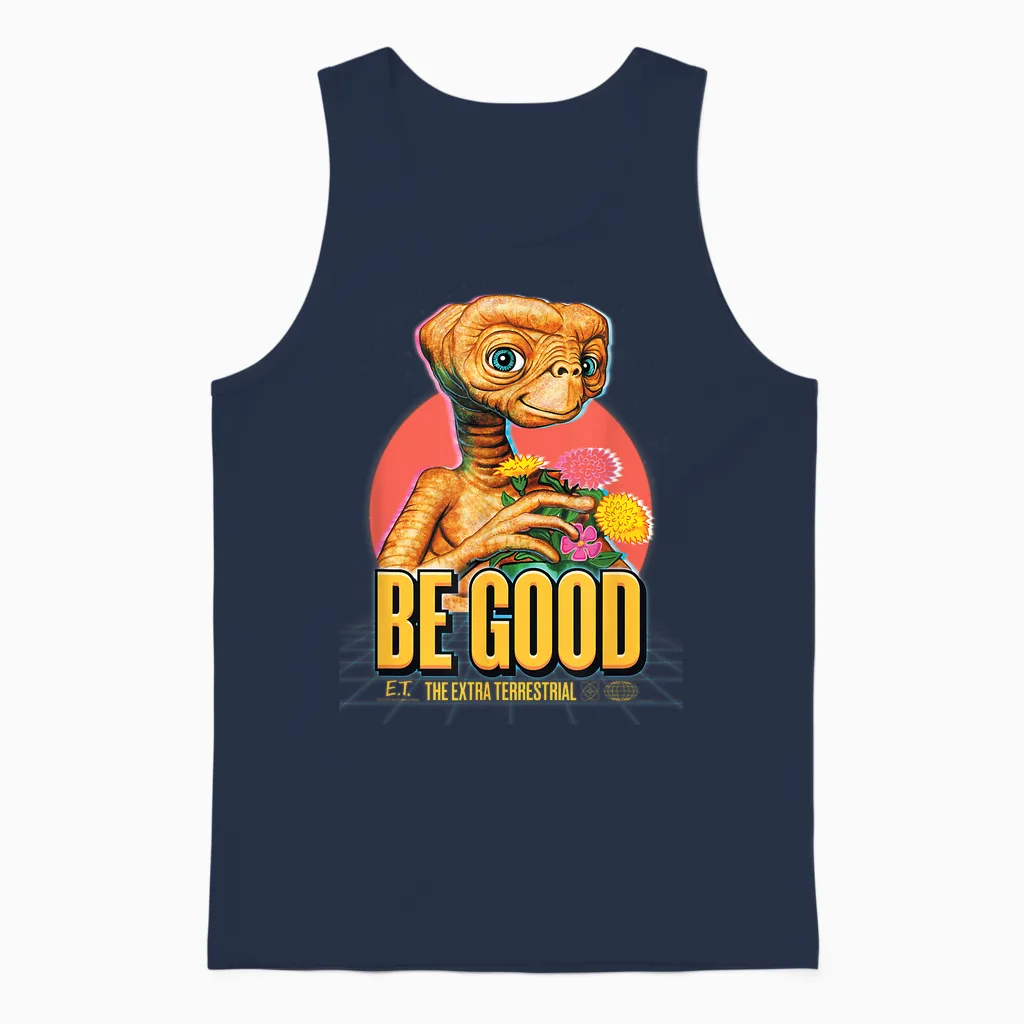 E.t. the Extra-Terrestrial Retro Be Good T-Shirt, Black, S Unisex Tank Top in Navy