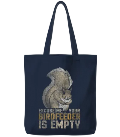 Squirrel Forest Animal Tote Bags - Navy